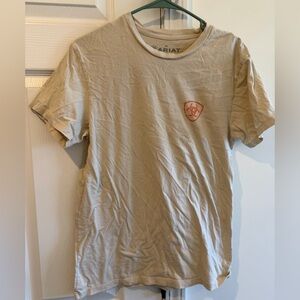 Ariat Men's Tan Tee with Orange Logo